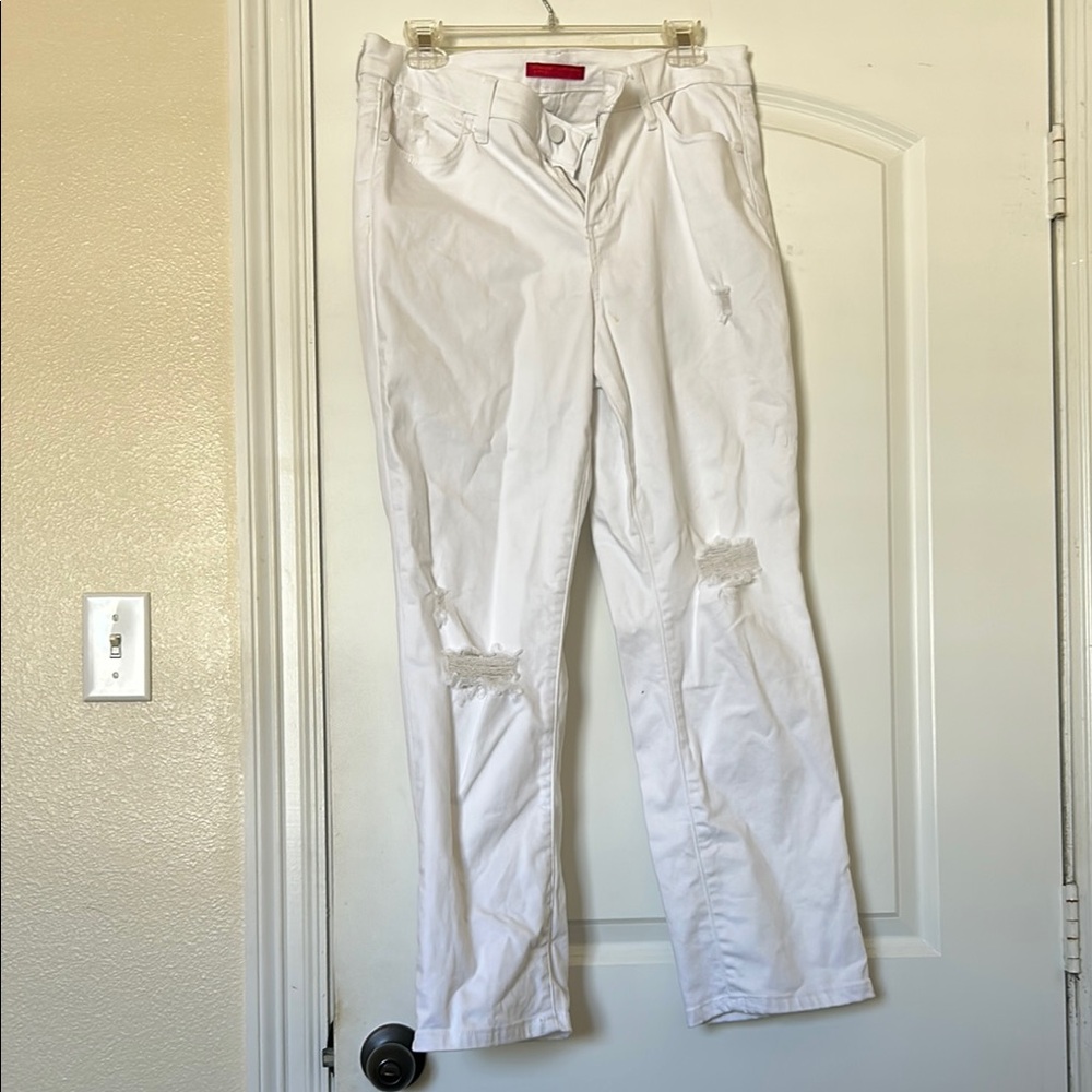Women's White Distressed Jeans